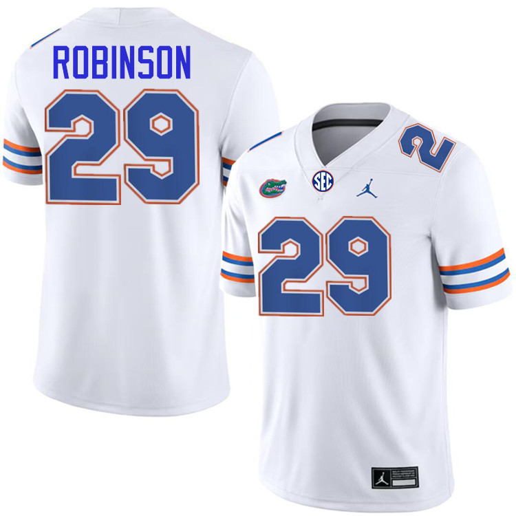 #29 Jaden Robinson Gators Jersey,Florida Gators College Football Jerseys Stitched-White